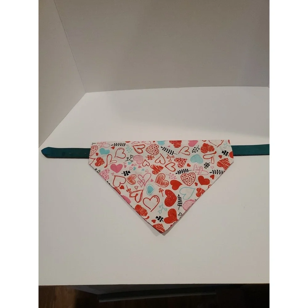Two sided - Over The Collar Valentines Day Dog Bandana. Bandana Only